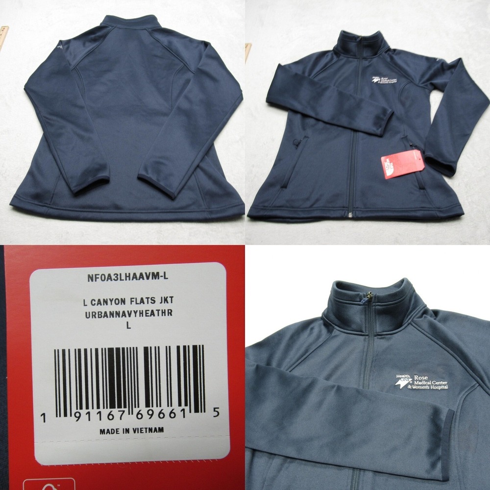 The North Face Jacket Women Large Navy Canyon Flats Rose Medical Uniform NEW